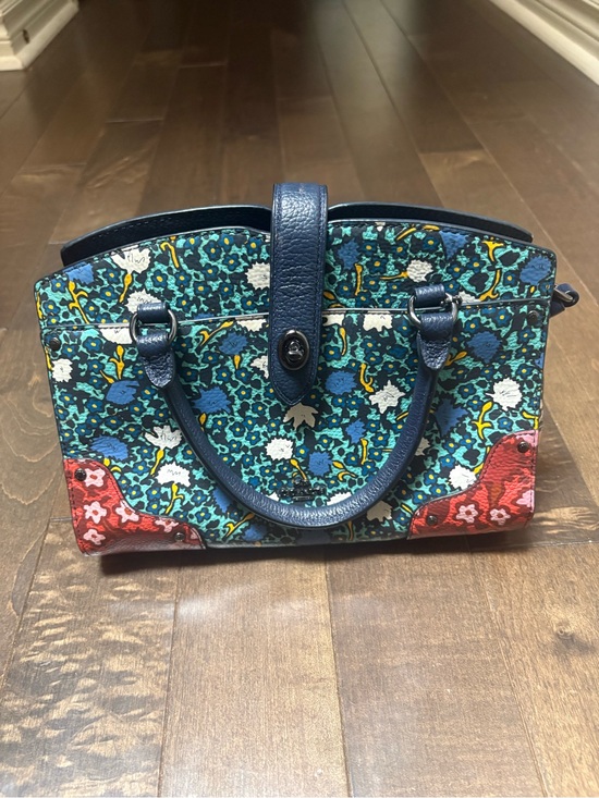 Coach Handbags - Coach New York Floral Print Top-Handle Purse with Cross-Body Strap
